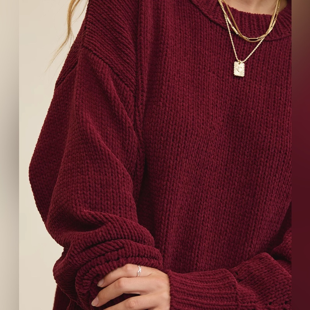 NWOT Aerie Like Candy Crew Knit Sweater Size Medium M Oversized - Picture 2 of 11